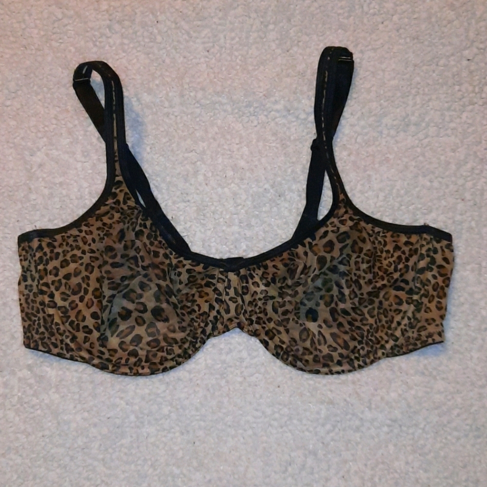 Leopard Print Sheer Bra